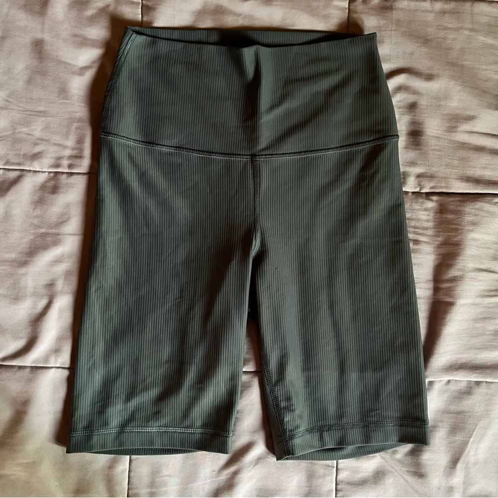 90 Degree By Reflex Dark Green Biker Shorts